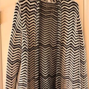 Chico’s black and White Chevron Women's Sweater